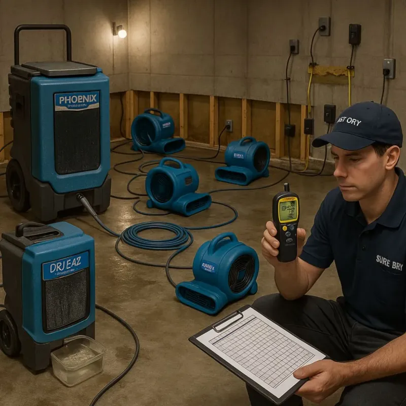 Structural Drying and Dehumidification process in Volo, IL